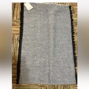 NWT Women & OTHER STORIES Fringed 100% Wool oversize Scarf Gray Size 40”x62”